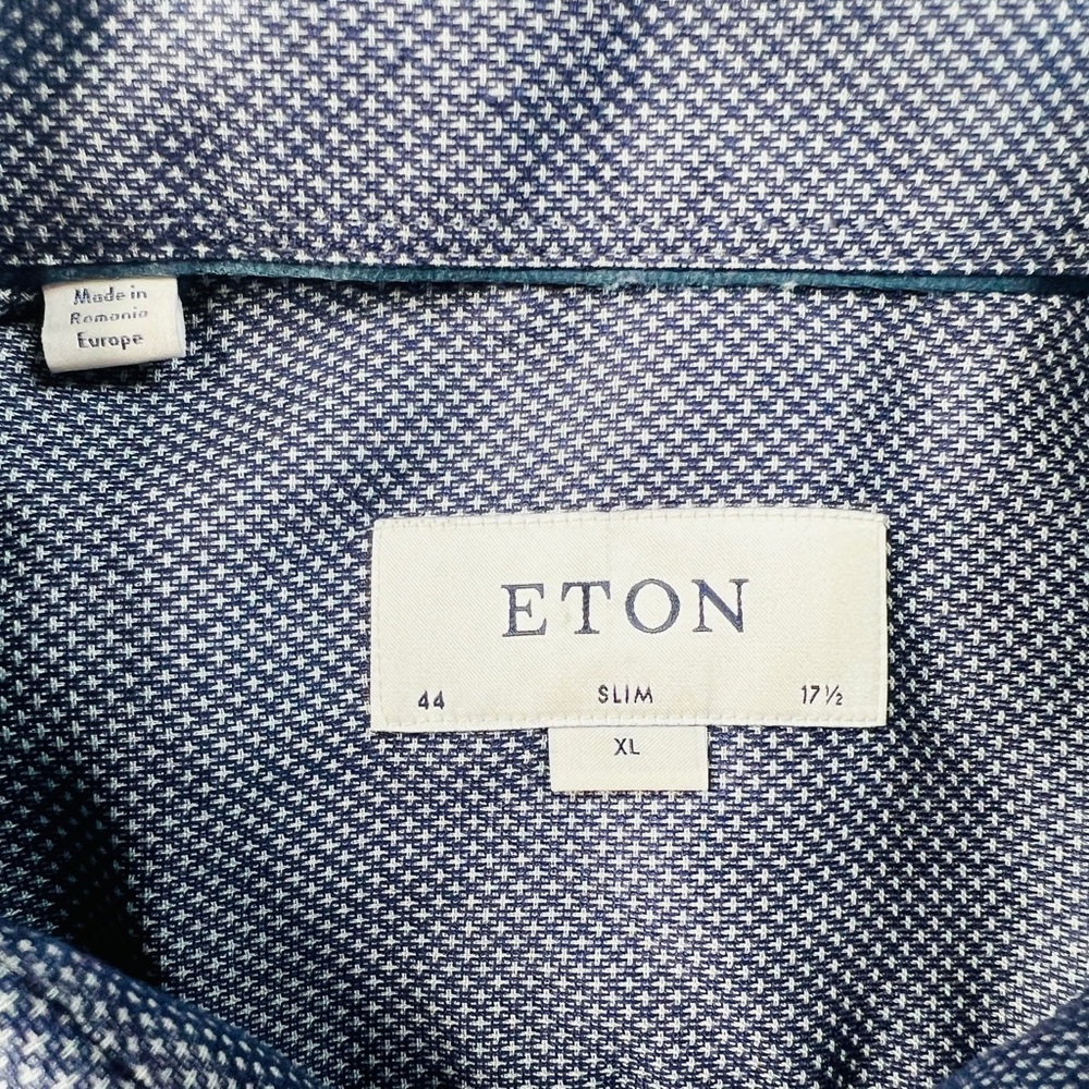 ETON Slim Fit Size XL Men’s Blue Oxford Cotton Shirt MSRP $185 - Picture 6 of 13